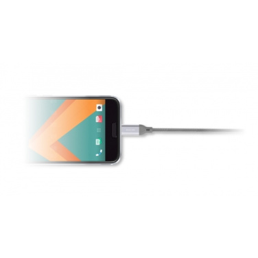 Logo trade corporate gift photo of: Nylon data transfer cable LK30 Type - C Quick Charge 3.0