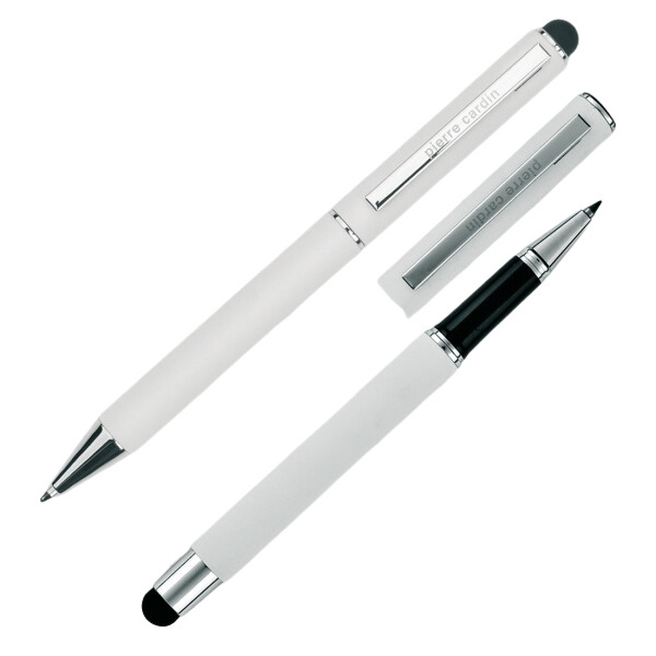 Logotrade business gift image of: Writing set ballpoint pen & roller soft touch CLAUDIE