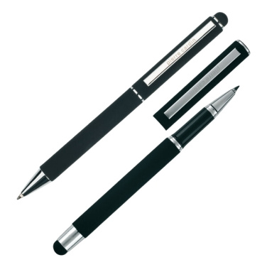 Logotrade business gift image of: Writing set ballpoint pen & roller soft touch CLAUDIE