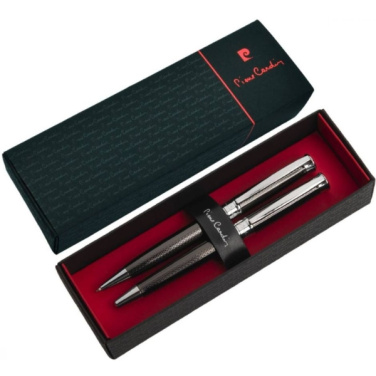 Logo trade advertising products image of: Metal set of ballpoint pen and roller ROI