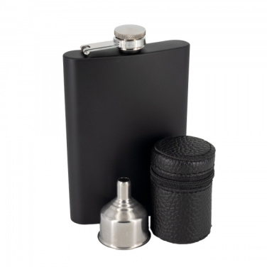 Logo trade promotional merchandise image of: Hip flask MADONIE Schwarzwolf