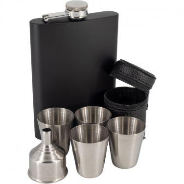 Logo trade corporate gift photo of: Hip flask MADONIE Schwarzwolf