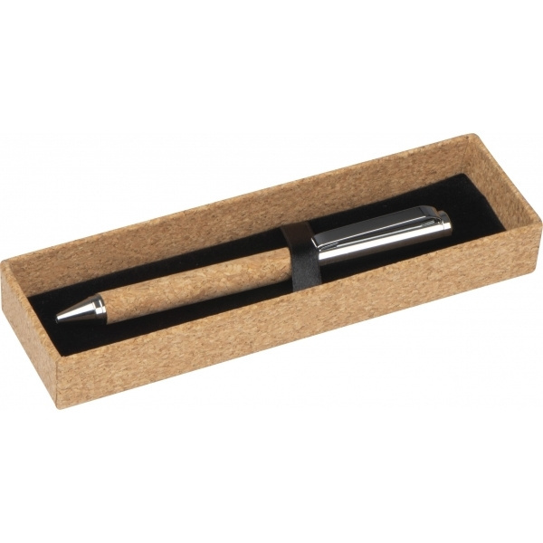Logotrade promotional items photo of: Twist-ballpen metal and cork LILLEHAMMER