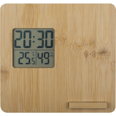 Logotrade promotional gift image of: Bamboo weather station GRANADA