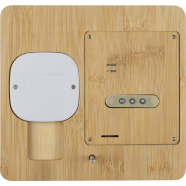 Logotrade promotional merchandise photo of: Bamboo weather station GRANADA