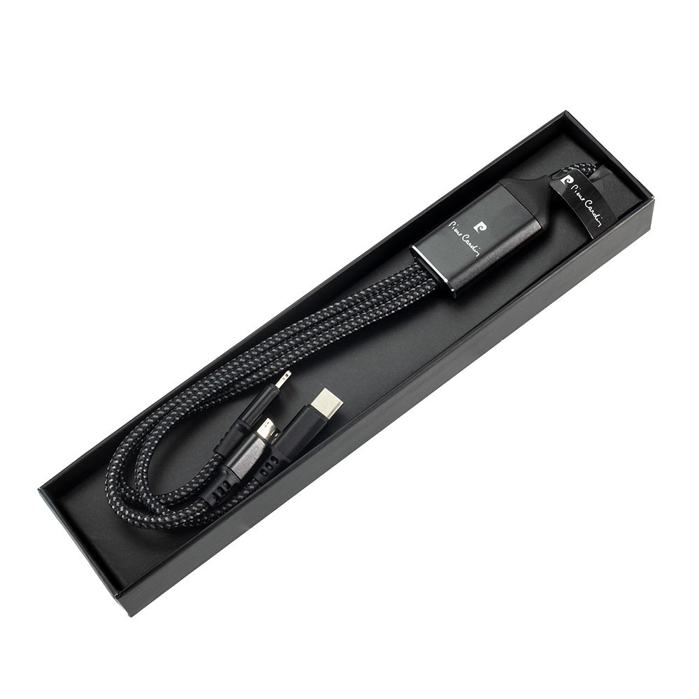 Logotrade corporate gifts photo of: 3 in 1 cable with elighted logo Pierre Cardin