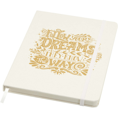 Logo trade promotional item photo of: Bass A5 recycled hard cover notebook with lined pages