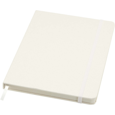 Logo trade promotional merchandise picture of: Bass A5 recycled hard cover notebook with lined pages