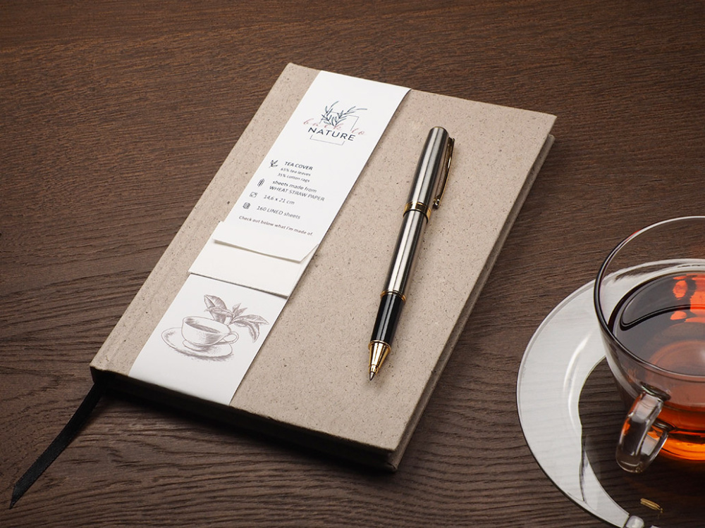 Logo trade advertising products picture of: Recycled Tea Notebook 209734000