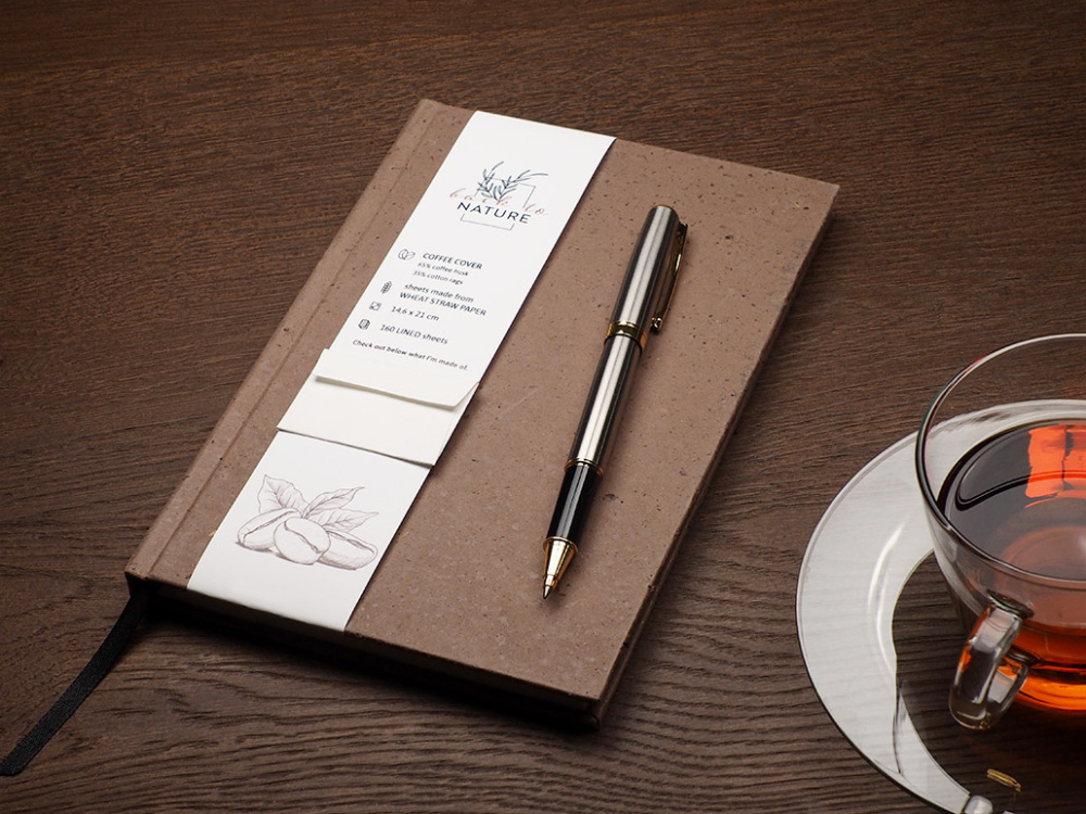 Logo trade promotional products picture of: Recycled Coffee Notebook 209733900