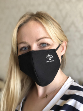 Logotrade promotional products photo of: BLACK-BLACK cotton face mask 140116500