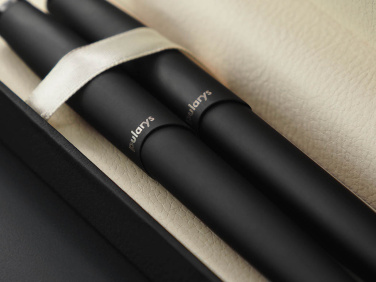Logo trade promotional items picture of: Obsidian stone Pen set 1290036