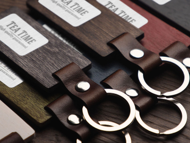 Logo trade business gifts image of: Wooden keyring 1853121
