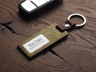 Logo trade promotional merchandise image of: Wooden keyring 1853121
