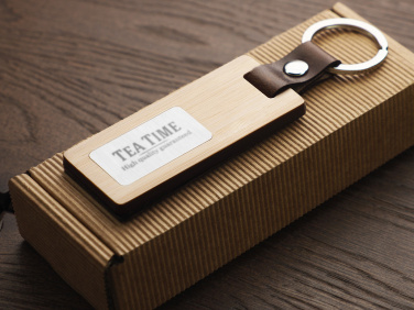Logo trade corporate gifts image of: Wooden keyring 1853292