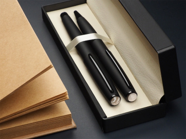 Logo trade business gifts image of: Striped Flint Pen set 1284036