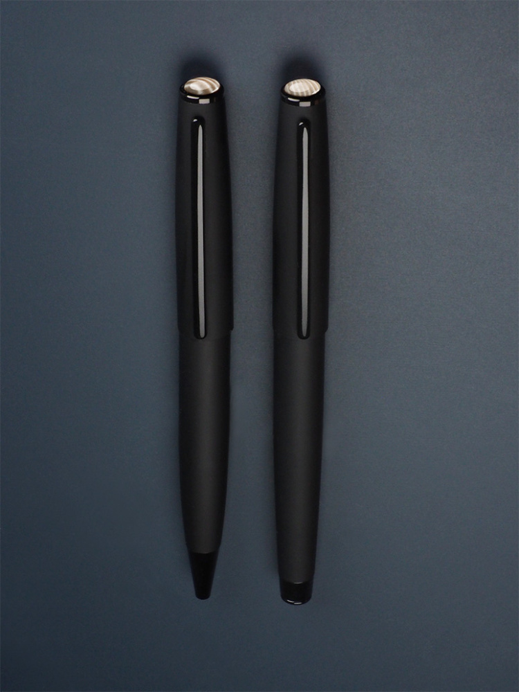 Logotrade promotional item picture of: Striped Flint Pen set 1284036