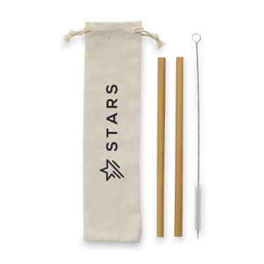 Logo trade advertising products image of: ECO Bamboe Straw Set bamboo straws