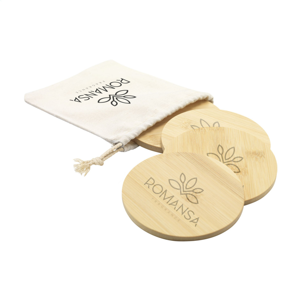 Logotrade advertising products photo of: Bamboo Coaster Set