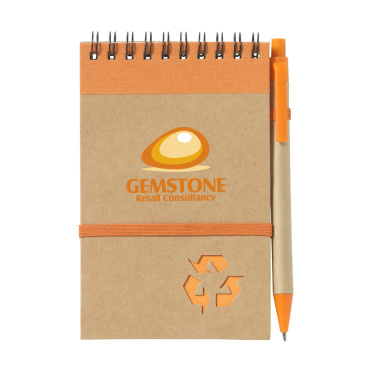 Logo trade corporate gifts image of: RecycleNote-M Paper notebook