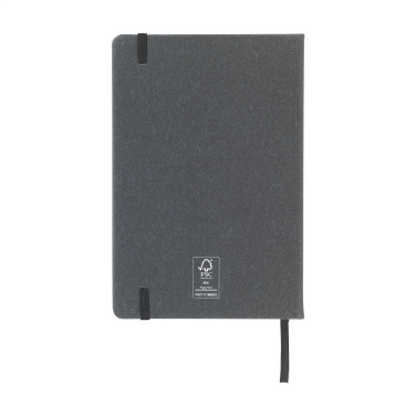 Logo trade promotional merchandise photo of: Montana Recycled Leather Paper Notebook A5