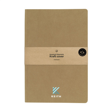 Logotrade advertising products photo of: Paper Notebook GRS Washable Kraft Cover A5