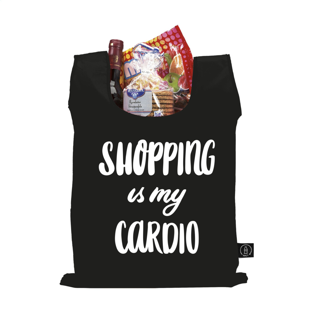 Logo trade promotional giveaways image of: Shop Easy RPET folding shopping bag
