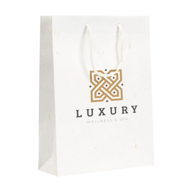 Logo trade promotional gifts image of: Leaf It Bag recycled with straw fibres (180 g/m²) L