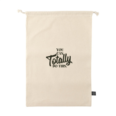 Logotrade promotional gifts photo of: Gift Pouch Natural GRS Recycled Cotton (150 g/m²) L