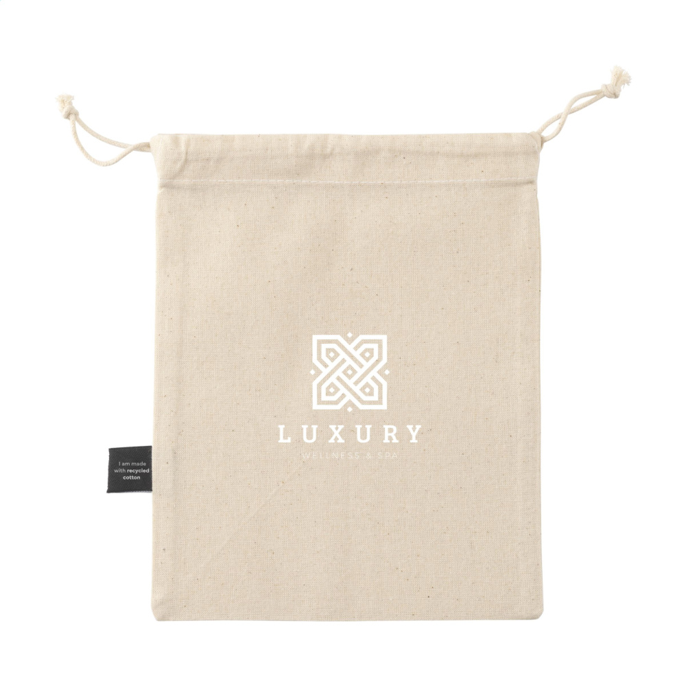 Logo trade promotional gifts image of: Gift Pouch Natural GRS Recycled Cotton (150 g/m²) S
