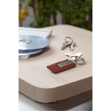 Logo trade corporate gifts image of: LeatherKey keyring