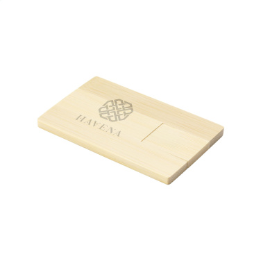 Logotrade promotional merchandise photo of: CreditCard USB Bamboo 64 GB