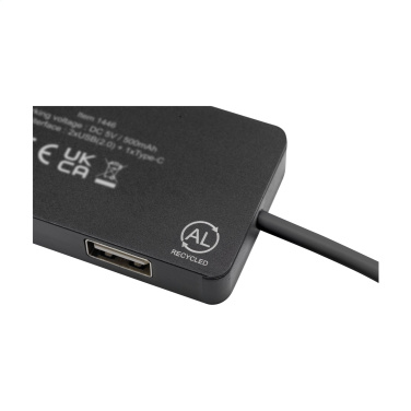 Logo trade promotional gift photo of: Tecco GRS Recycled Alu USB Hub