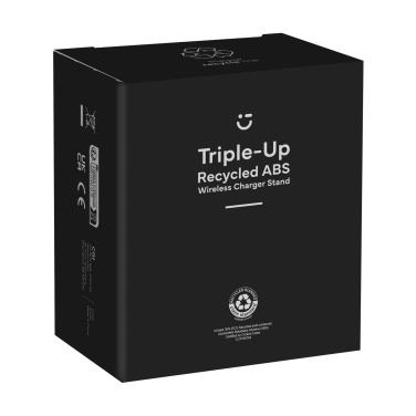 Logotrade promotional item picture of: Triple-Up RCS Recycled ABS Wireless Charger Stand