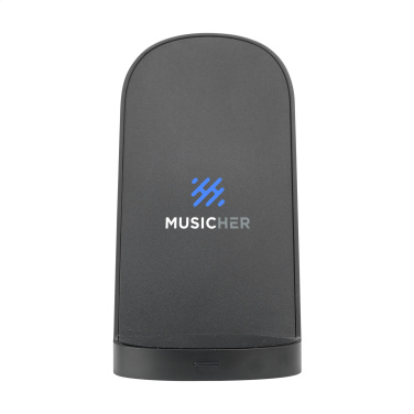 Logotrade promotional merchandise image of: Triple-Up RCS Recycled ABS Wireless Charger Stand