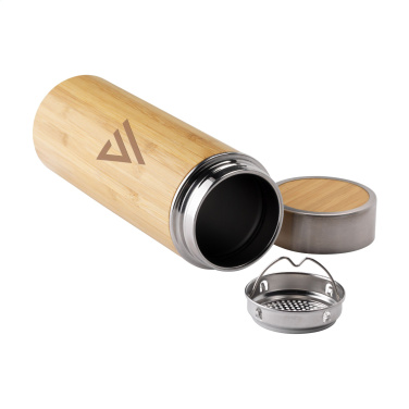 Logo trade business gifts image of: Osaka 360 ml bamboo thermo bottle/thermo cup