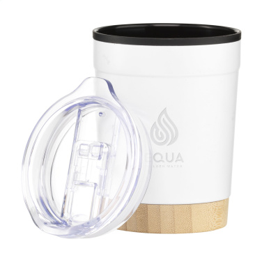 Logo trade promotional gifts image of: Kobe Bamboo RCS Recycled Steel 350 ml coffee cup