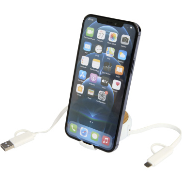 Logotrade promotional product picture of: Chechia 5-in-1 recycled plastic 100 cm retractable data sync and 45W fast charge cable