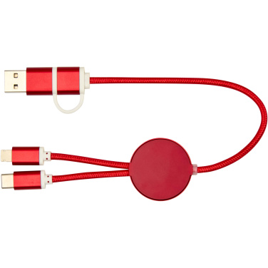 Logotrade promotional giveaway picture of: Alasia 5-in-1 recycled aluminium and plastic 30 cm data sync and 27W fast charge cable