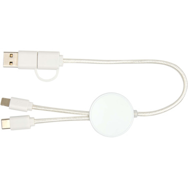 Logo trade business gifts image of: Citala 5-in-1 recycled plastic 30 cm data sync and 27W fast charge cable