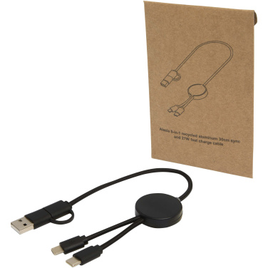 Logo trade promotional product photo of: Citala 5-in-1 recycled plastic 30 cm data sync and 27W fast charge cable