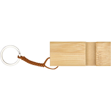 Logo trade promotional merchandise picture of: Bosona bamboo phone holder with keychain
