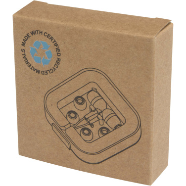 Logo trade promotional gift photo of: Baekdu wired Type-C headset with recycled plastic storage box