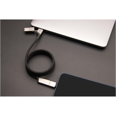 Logo trade promotional items image of: SCX.design C52 100W 4-in-1 rPET magnetic ultra fast charging cable 