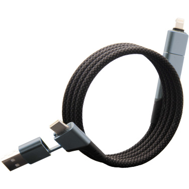 Logo trade promotional merchandise photo of: SCX.design C52 100W 4-in-1 rPET magnetic ultra fast charging cable 