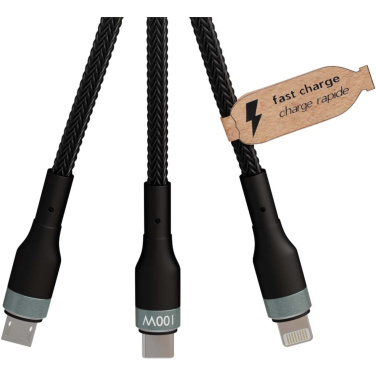 Logo trade promotional giveaways picture of: SCX.design C53 100W 5-in-1 rPET ultra fast charging cable
