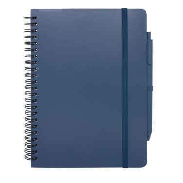 Logo trade promotional gifts picture of: Thalaasa A5 ocean-bound hard cover notebook with ballpoint pen (black ink)