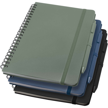 Logo trade promotional giveaways picture of: Thalaasa A5 ocean-bound hard cover notebook with ballpoint pen (black ink)