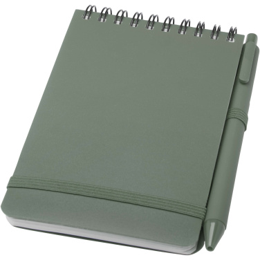 Logo trade promotional merchandise image of: Thalaasa A6 hard cover ocean-bound notebook with ballpoint pen (black ink)