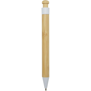 Logotrade promotional merchandise image of: Rattan bamboo and recycled plastic ballpoint pen (black ink)